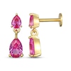 Thumbnail Image 3 of STUDIO BY KAY Pear-Shaped Pink Lab-Created Sapphire Dangle Earrings 24K Yellow Gold Vermeil Sterling Silver