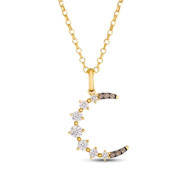 Le Vian Diamond Crescent Moon Necklace 1/2 ct tw 14K Honey Gold 19"