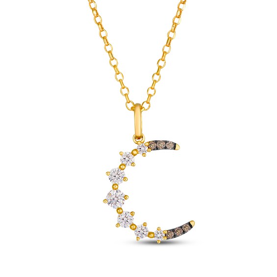 Le Vian Diamond Crescent Moon Necklace 1/2 ct tw 14K Honey Gold 19"