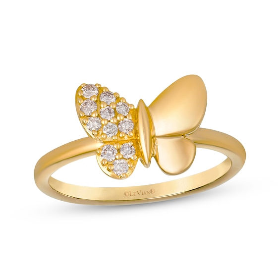 Le Vian Diamond Butterfly Ring 1/6 ct tw 14K Honey Gold