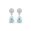 Thumbnail Image 2 of Pear-Shaped Natural Aquamarine & White Lab-Created Sapphire Dangle Earrings Sterling Silver
