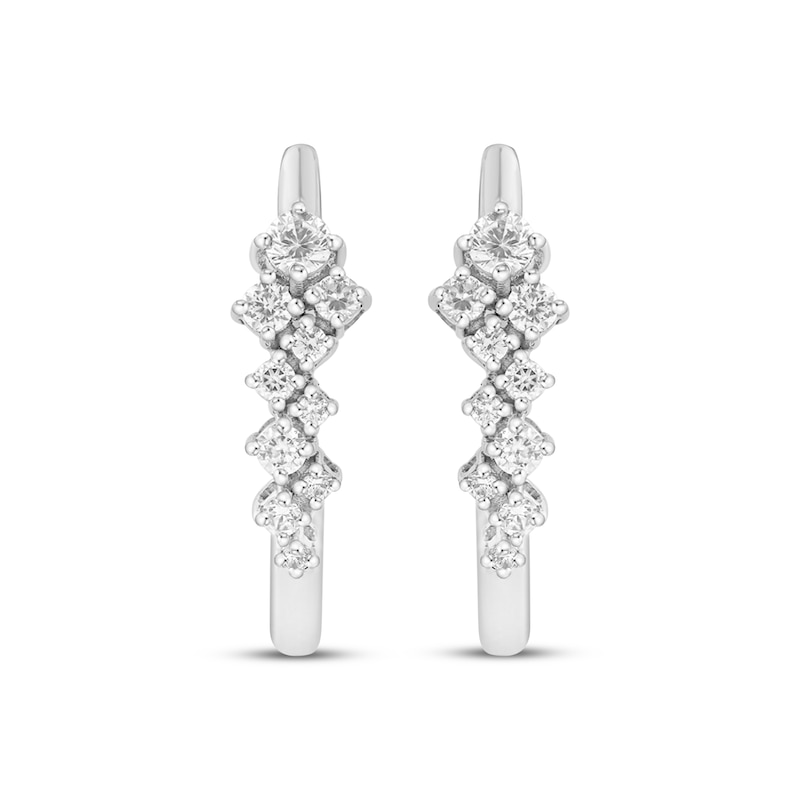 Main Image 2 of JOUJE Collection Lab-Grown Diamond Scatter Hoop Earrings 1/2 ct tw 10K White Gold