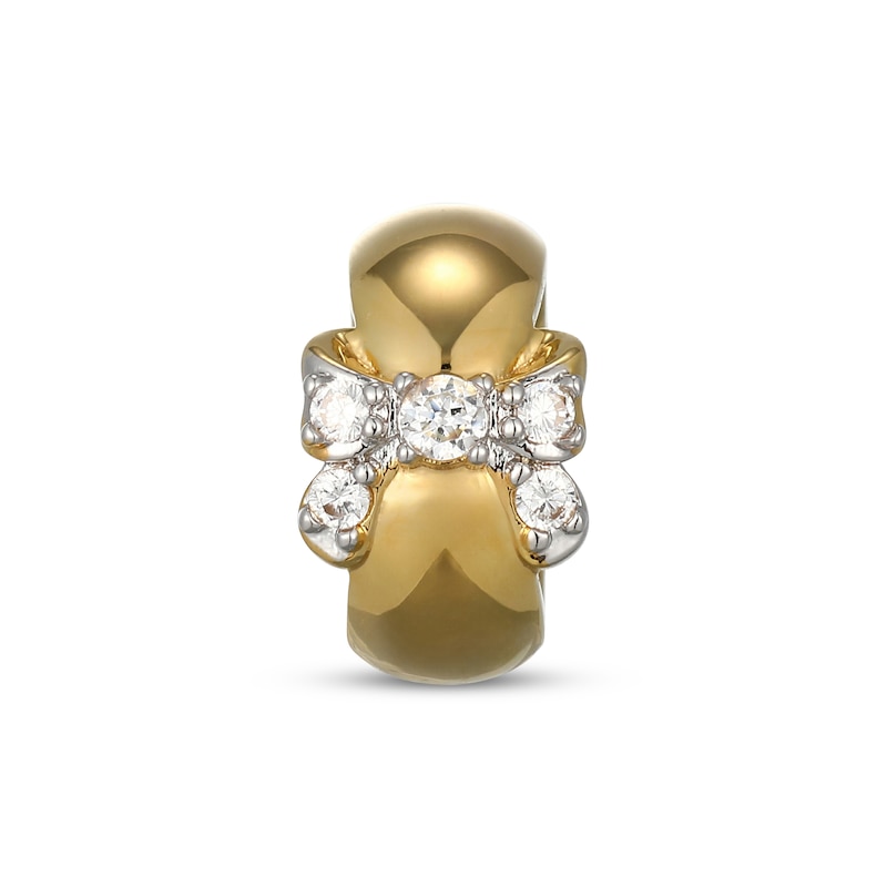 Main Image 1 of STUDIO BY KAY Lab-Grown Diamond Bow Rondelle Charm 1/15 ct tw 24K Yellow Gold Vermeil Sterling Silver