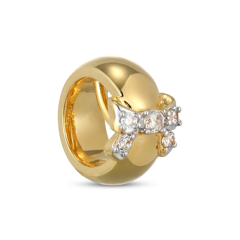 Main Image 2 of STUDIO BY KAY Lab-Grown Diamond Bow Rondelle Charm 1/15 ct tw 24K Yellow Gold Vermeil Sterling Silver