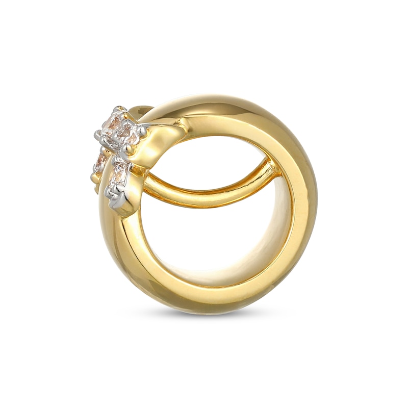 Main Image 3 of STUDIO BY KAY Lab-Grown Diamond Bow Rondelle Charm 1/15 ct tw 24K Yellow Gold Vermeil Sterling Silver