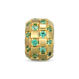 STUDIO BY KAY Lab-Created Emerald Rondelle Charm 24K Yellow Gold Vermeil Sterling Silver