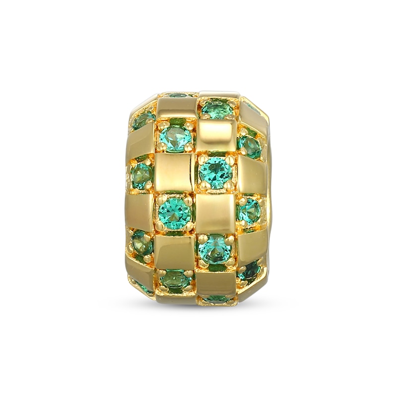 Main Image 1 of STUDIO BY KAY Lab-Created Emerald Rondelle Charm 24K Yellow Gold Vermeil Sterling Silver
