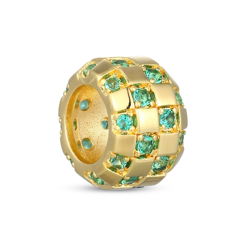 Main Image 2 of STUDIO BY KAY Lab-Created Emerald Rondelle Charm 24K Yellow Gold Vermeil Sterling Silver
