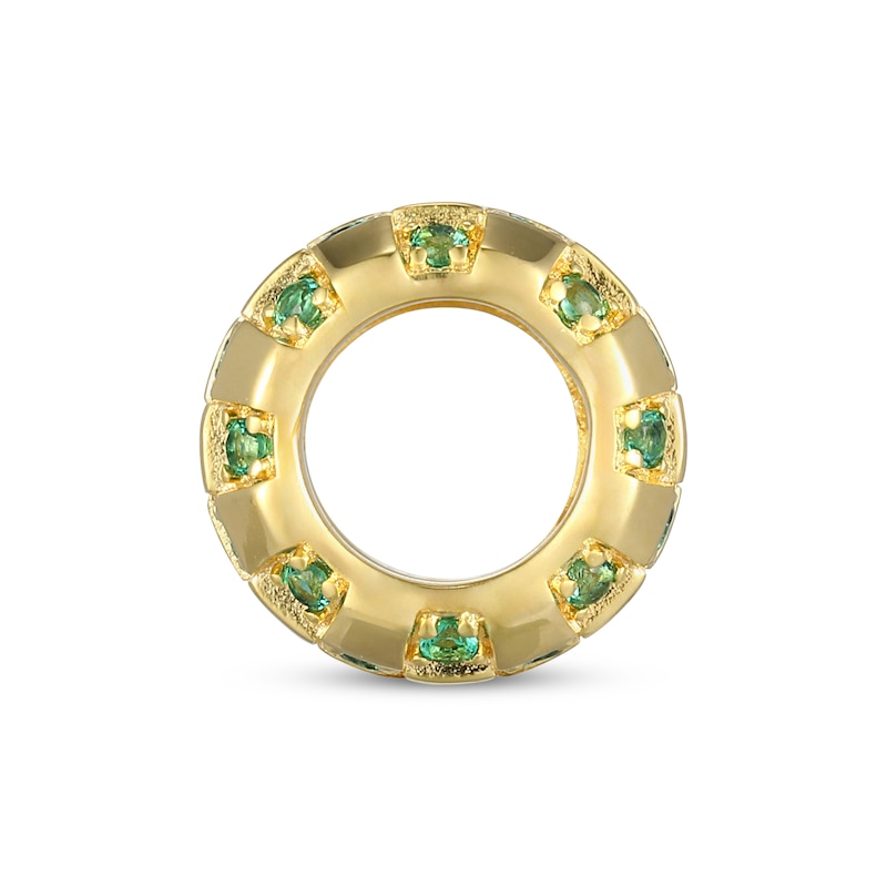 Main Image 3 of STUDIO BY KAY Lab-Created Emerald Rondelle Charm 24K Yellow Gold Vermeil Sterling Silver