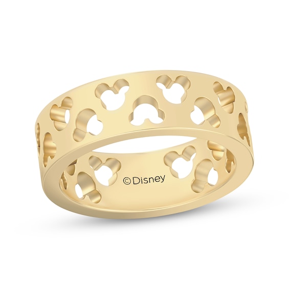 Disney Treasures Mickey Mouse Openwork Band 24K Yellow Gold Vermeil Sterling Silver