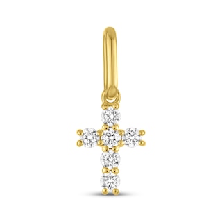STUDIO BY KAY Lab-Grown Diamond Cross Charm 1/10 ct tw 24K Yellow Gold Vermeil Sterling Silver