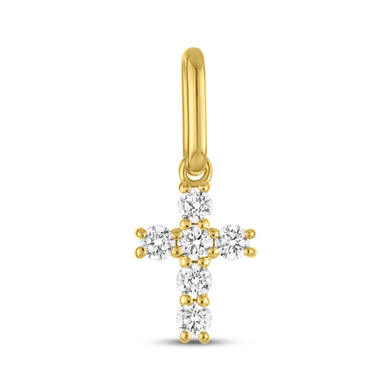 STUDIO BY KAY Lab-Grown Diamond Cross Charm 1/10 ct tw 24K Yellow Gold Vermeil Sterling Silver