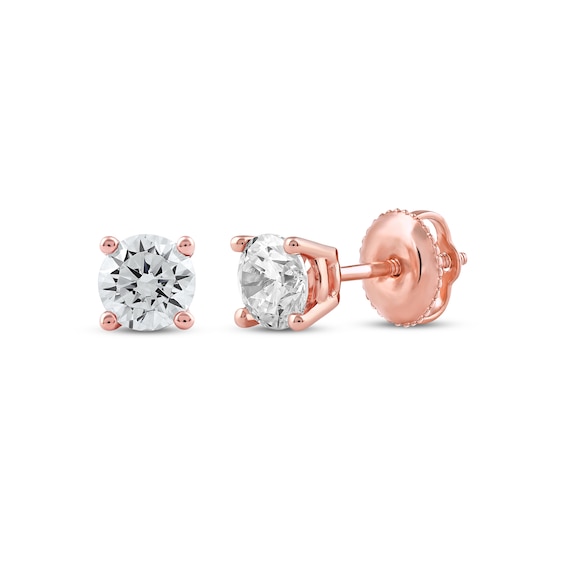 KAY Lab-Grown Diamonds Certified Round-Cut Solitaire Stud Earrings 3/4 ct tw 14K Rose Gold (F/VS2)