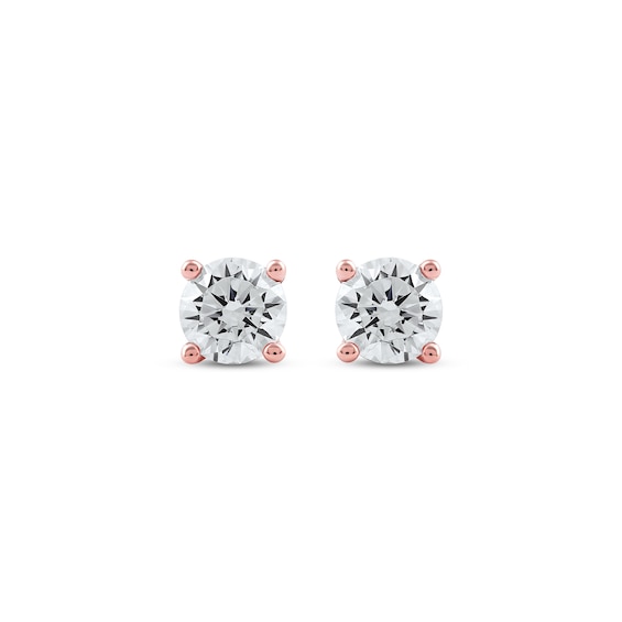 Thumbnail Image 2 of KAY Lab-Grown Diamonds Certified Round-Cut Solitaire Stud Earrings 3/4 ct tw 14K Rose Gold (F/VS2)