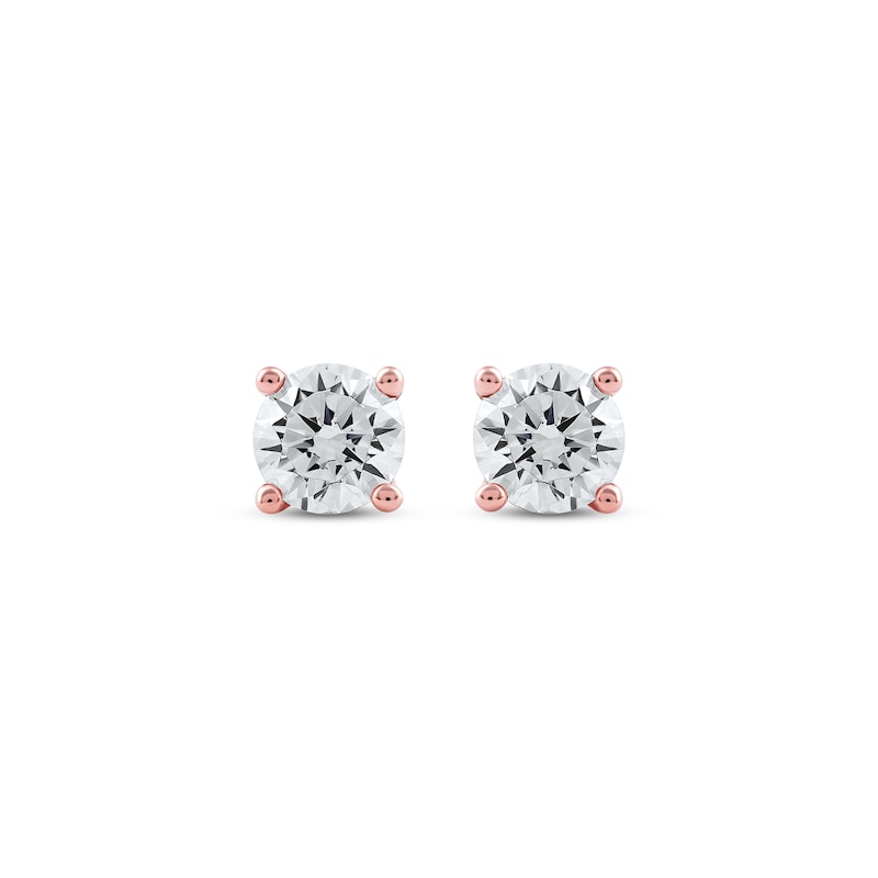 Main Image 2 of KAY Lab-Grown Diamonds Certified Round-Cut Solitaire Stud Earrings 3/4 ct tw 14K Rose Gold (F/VS2)