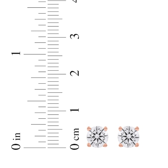 Thumbnail Image 4 of KAY Lab-Grown Diamonds Certified Round-Cut Solitaire Stud Earrings 3/4 ct tw 14K Rose Gold (F/VS2)