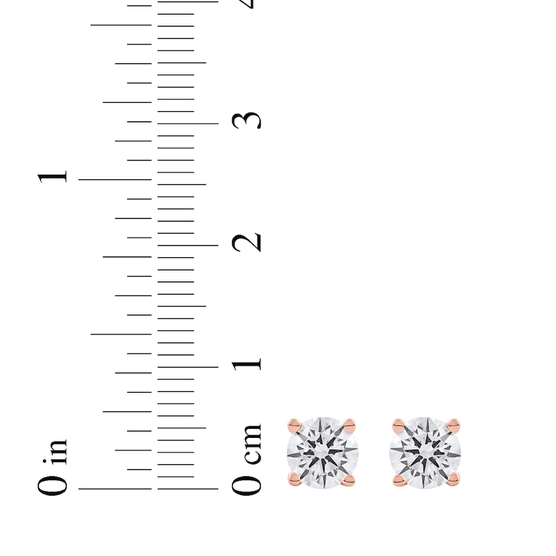 Main Image 4 of KAY Lab-Grown Diamonds Certified Round-Cut Solitaire Stud Earrings 3/4 ct tw 14K Rose Gold (F/VS2)