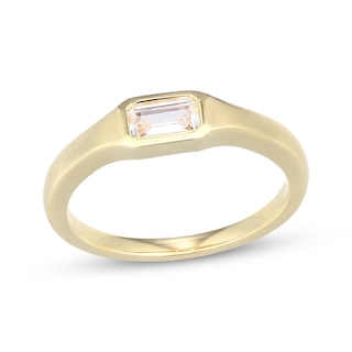 Rocksbox The Nora Emerald-Cut Lab-Grown Diamond Solitaire Pinky Ring 1/3 ct tw 24K Yellow Gold Vermeil Sterling Silver (I/SI2)