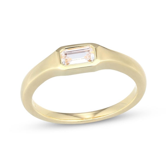 Rocksbox The Nora Emerald-Cut Lab-Grown Diamond Solitaire Pinky Ring 1/3 ct tw 24K Yellow Gold Vermeil Sterling Silver (I/SI2)