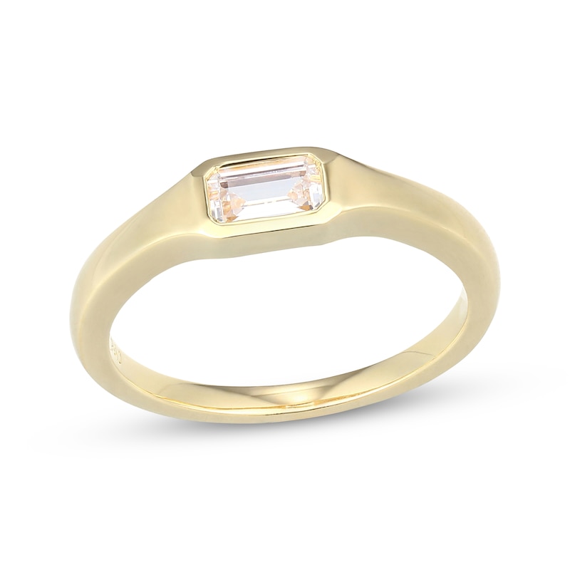 Main Image 1 of Rocksbox The Nora Emerald-Cut Lab-Grown Diamond Solitaire Pinky Ring 1/3 ct tw 24K Yellow Gold Vermeil Sterling Silver (I/SI2)
