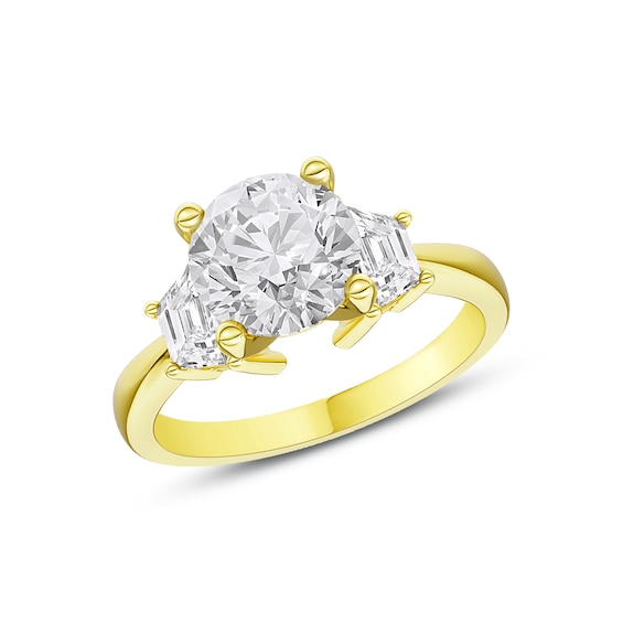 Now + Forever Three-Stone Lab-Grown Diamond Engagement Ring Setting 5/8 ct tw 14K Yellow Gold