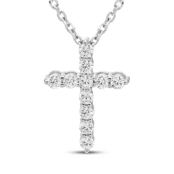Kay Signature Collection Diamond Cross Necklace 1/5 ct tw Fashion 10K White Gold 18"