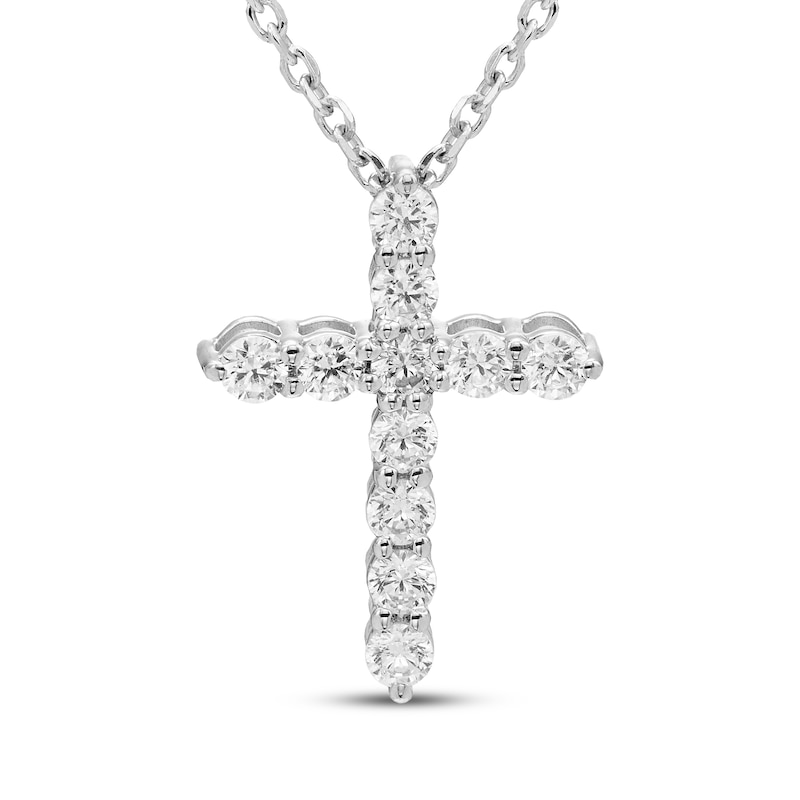 Main Image 1 of Kay Signature Collection Diamond Cross Necklace 3/8 ct tw 10K White Gold 18"