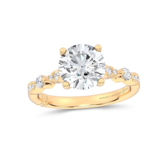 Monique Lhuillier Bliss Natural Diamond Engagement Ring Setting 1/3 ct tw 18K Yellow Gold