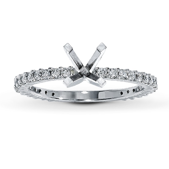 Diamond Ring Setting 3/8 ct tw Round-cut 14K White Gold