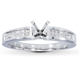 Diamond Ring Setting 3/8 ct tw Princess-cut 14K White Gold