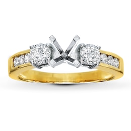 Diamond Ring Setting 5/8 ct tw Round-cut 14K Yellow Gold
