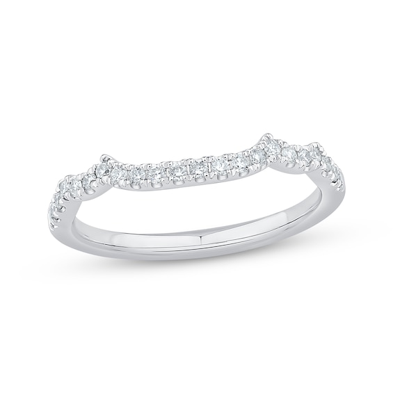 Now + Forever Diamond Contour Wedding Band 1/5 ct tw 14K White Gold