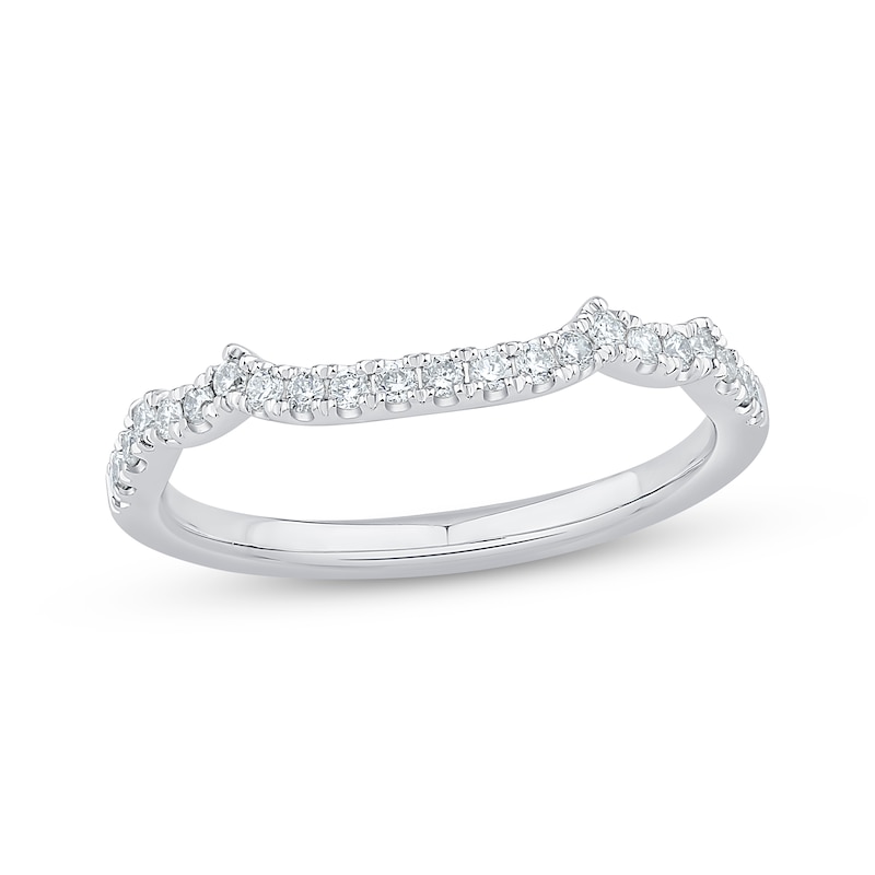 Main Image 1 of Now + Forever Diamond Contour Wedding Band 1/5 ct tw 14K White Gold