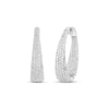 Thumbnail Image 0 of Diamond Inside-Out Tapered Hoop Earrings 3 ct tw 10K White Gold