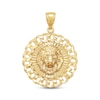 Thumbnail Image 1 of Men's Diamond-Cut Lion Head Chain Link Medallion Charm 10K Yellow Gold