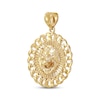 Thumbnail Image 1 of Men's Diamond-Cut Lion Head Chain Link Medallion Charm 10K Yellow Gold