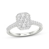 Thumbnail Image 1 of Now + Forever Multi-Diamond Center Octagon Frame Engagement Ring 1/2 ct tw 10K White Gold