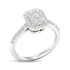 Thumbnail Image 2 of Now + Forever Multi-Diamond Center Octagon Frame Engagement Ring 1/2 ct tw 10K White Gold