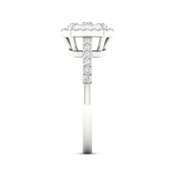 Thumbnail Image 3 of Now + Forever Multi-Diamond Center Octagon Frame Engagement Ring 1/2 ct tw 10K White Gold