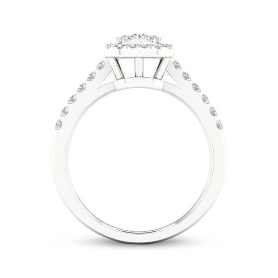 Thumbnail Image 4 of Now + Forever Multi-Diamond Center Octagon Frame Engagement Ring 1/2 ct tw 10K White Gold