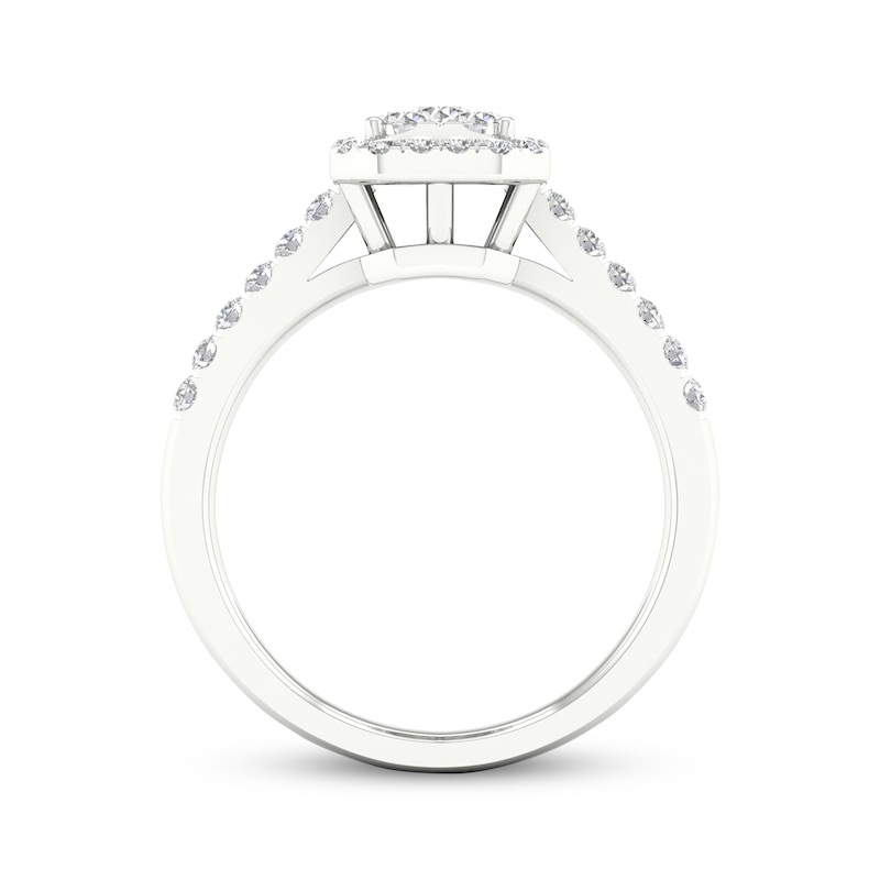 Main Image 4 of Now + Forever Multi-Diamond Center Octagon Frame Engagement Ring 1/2 ct tw 10K White Gold
