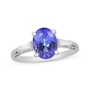 Thumbnail Image 0 of Oval-Cut Tanzanite & Baguette Diamond Ring 1/10 ct tw Sterling Silver