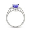 Thumbnail Image 2 of Oval-Cut Tanzanite & Baguette Diamond Ring 1/10 ct tw Sterling Silver