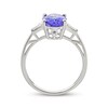 Thumbnail Image 1 of Oval-Cut Tanzanite & Baguette Diamond Ring 1/10 ct tw Sterling Silver