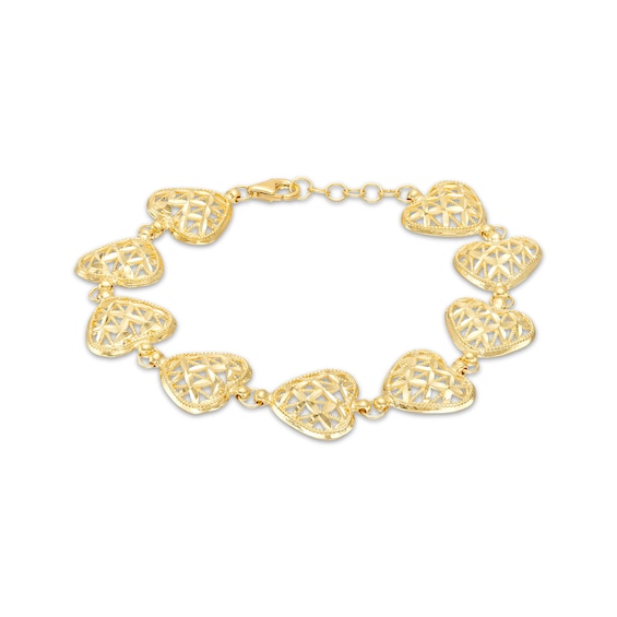 Diamond Butterfly Bracelet 1/15 ct tw Round-cut 10K Yellow Gold 7.5