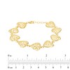 Thumbnail Image 3 of Italian Brilliance Heart Link Bracelet 14K Yellow Gold 7.5"