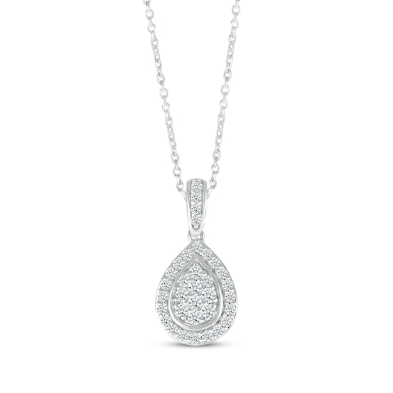 KAY Lab-Grown Diamonds Teardrop Necklace 1/3 ct tw 10K White Gold 18"
