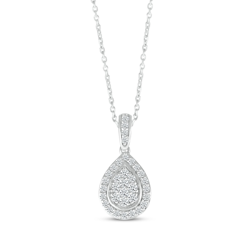 Main Image 1 of KAY Lab-Grown Diamonds Teardrop Necklace 1/3 ct tw 10K White Gold 18&quot;