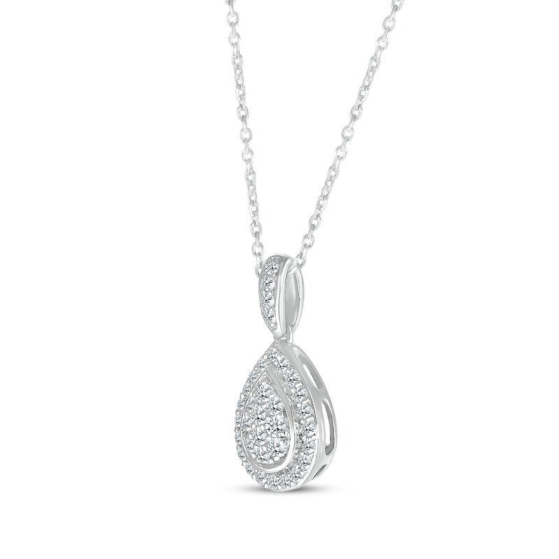 Main Image 2 of KAY Lab-Grown Diamonds Teardrop Necklace 1/3 ct tw 10K White Gold 18&quot;