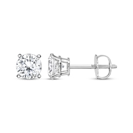 Lab-Created Diamonds by KAY Round-cut Solitaire Stud Earrings 1-1/2 ct tw 14K White Gold (I/SI2)